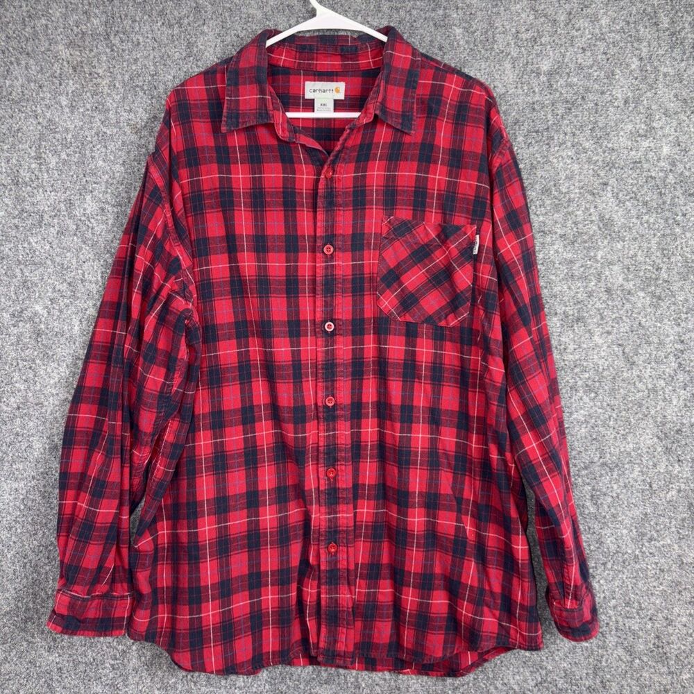 Carhartt Shirt Mens Size XXL Red Plaid Flannel